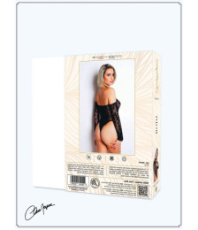 Body résille noire manches longues - Le Numéro 5 - Collection Body 
